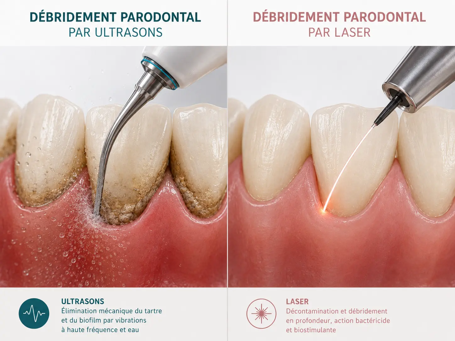 débridement parodontal - décontamination laser - art du sourire 
